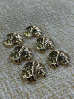 ✨ 23 Gold Yaprak Form Düğme – Vintage & Zarif Tasarım