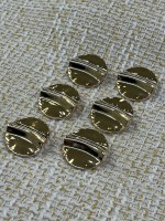✨ 23mm Gold Çizgi Detaylı Oval Düğme – Modern & Zamansız Tasarım