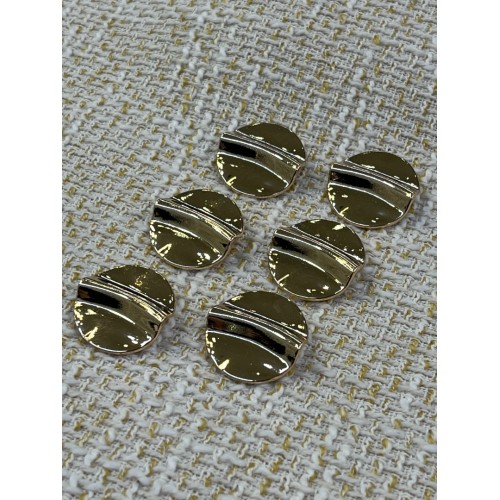 ✨ 23mm Gold Çizgi Detaylı Oval Düğme – Modern & Zamansız Tasarım