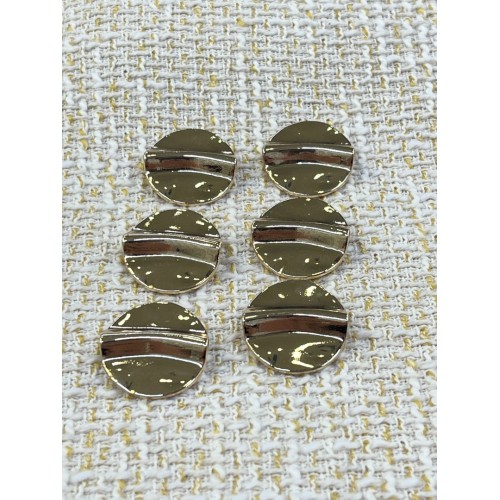 ✨ 23mm Gold Çizgi Detaylı Oval Düğme – Modern & Zamansız Tasarım