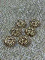 ✨23mm 6’lı Gold Çiçek Form Kabartmalı Düğme Seti – Lüks & Zarif Tasarım