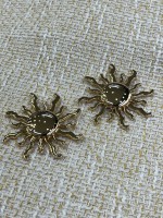 ✨ 2’li Gold Güneş Form Düğme Seti – Işıltılı & Özgün Tasarım