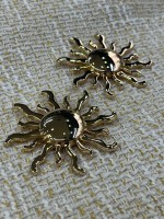 ✨ 2’li Gold Güneş Form Düğme Seti – Işıltılı & Özgün Tasarım