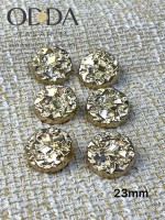 ✨ 6’lı 23 mm Gold Dokulu Metal Düğme Seti – Modern & Güçlü