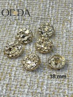 6’lı 18 mm Gold Dokulu Metal Düğme Seti – Modern & Güçlü