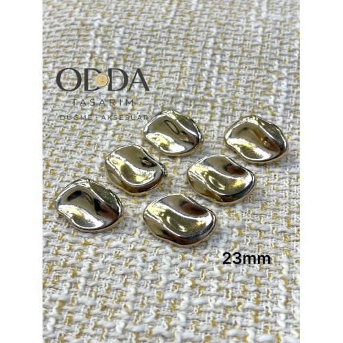 ✨ 6’lı 23 mm Gold Organik Form Metal Düğme Seti – Modern & Minimal