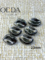 ✨ 6’lı 23 mm Füme Organik Form Metal Düğme Seti – Modern & Şık