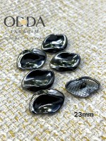 ✨ 6’lı 23 mm Füme Organik Form Metal Düğme Seti – Modern & Şık