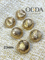 ✨ 6’lı 23 mm Gold Çapraz Dokulu Metal Düğme Seti – Klasik & Premium