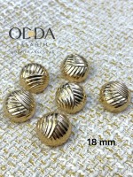 ✨ 6’lı 18 mm Gold Çapraz Dokulu Metal Düğme Seti – Klasik & Premium