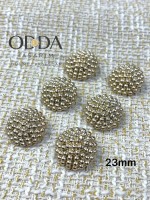 ✨ 6’lı 23 mm Gold Boncuk Dokulu Metal Düğme Seti – Işıltılı & Şık