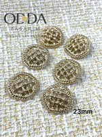 ✨ 6’lı 23 mm Gold Hasır Dokulu Metal Düğme Seti – Klasik & Zarif