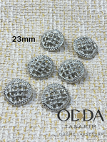 ✨ 6’lı 23 mm Gümüş Hasır Dokulu Metal Düğme Seti – Klasik & Zamansız