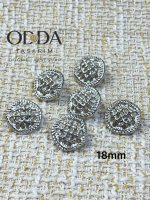 ✨ 6’lı 18 mm Gümüş Hasır Dokulu Metal Düğme Seti – Klasik & Zamansız