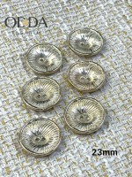 ✨ 6’lı 23 mm Gold Işın Desenli Metal Düğme Seti – Klasik & Zarif