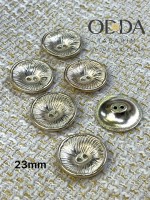 ✨ 6’lı 23 mm Gold Işın Desenli Metal Düğme Seti – Klasik & Zarif