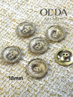 ✨ 6’lı 18 mm Gold Işın Desenli Metal Düğme Seti – Klasik & Zarif